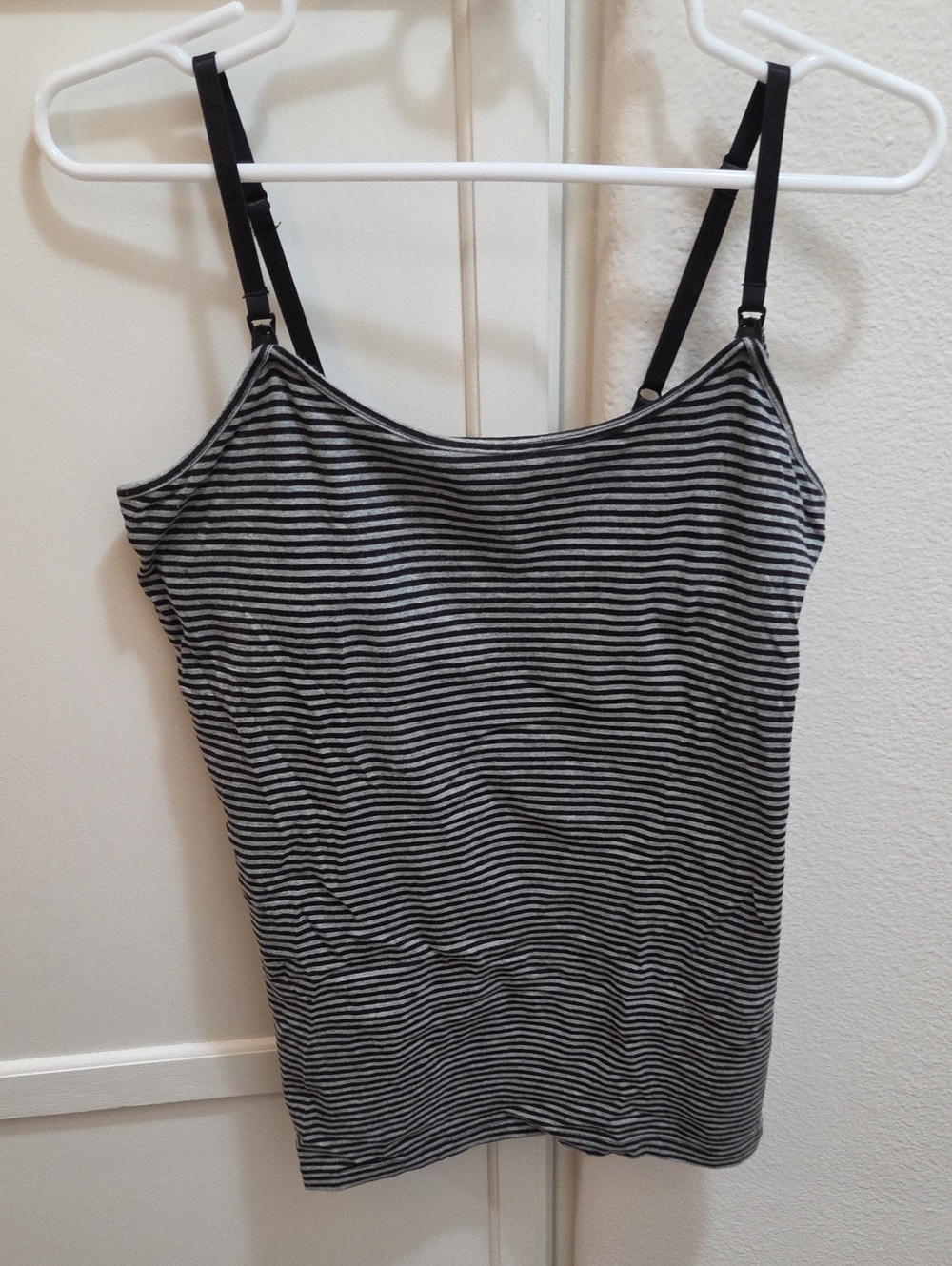 Motherhood Maternity Clip Down Nursing Cami - Grey Black Stripe